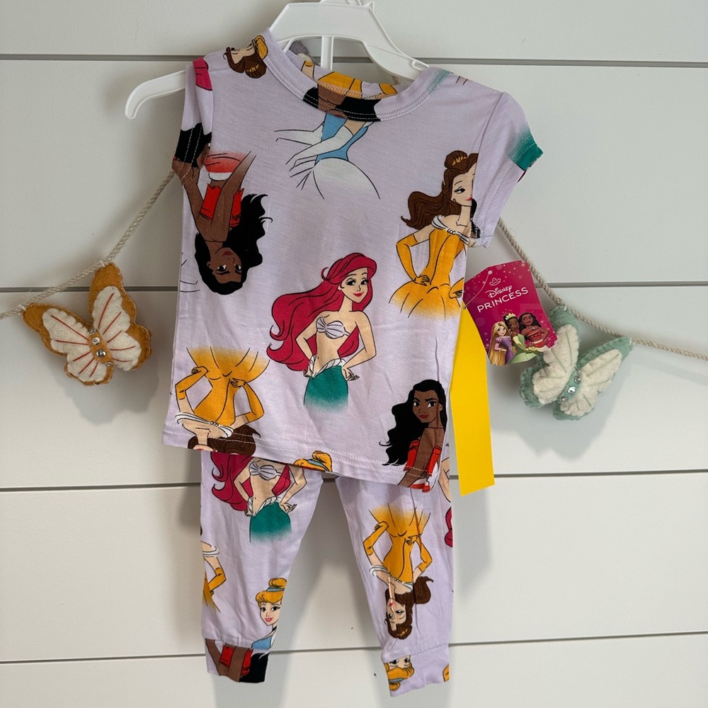 NWT Disney Princess Kids Pajamas - Purple